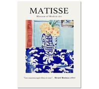 KSHAO ATHQW Poster di Henri Matisse con vaso blu, arte da parete vintage astratta su tela, stampa Henri Matisse, decorazione per soggiorno, 30 x 40 cm, senza cornice