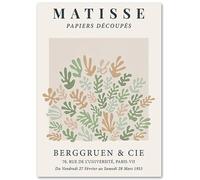 KSHAO ATHQW Poster di Henri Matisse, stampa artistica da parete in due colori corallo, stampa surrealistica su tela Matisse, immagine retrò per decorazione del soggiorno, 60 x 80 cm, senza cornice
