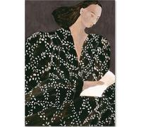 KSHAO ATHQW Sofia Lind Poster Linea Astratta Geometria Curva Ragazza Arte della Parete retrò Tela Pittura Sofia Lind Stampa per Soggiorno Decoro Immagine 15x20cmx1 No Cornice