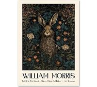 KSHAO ATHQW William Morris Poster Coniglio Arte della Parete William Morris Pittura su Tela Stampe Moderne per Soggiorno Immagini della Casa Decorazione 30x50cmx1 No Frame