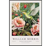 KSHAO ATHQW William Morris Poster Fiori E Uccelli Arte della Parete William Morris Pittura su Tela Stampe retrò per Immagini Moderne di Home Decor 30x50cmx1 No Frame