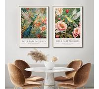 KSHAO ATHQW William Morris Poster Uccelli Fiori Arte della Parete William Morris Tela Pittura Stampe Moderne per Soggiorno Immagini di casa Decorazione 20x30cmx2 No Frame