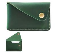 Ksheria Elegante e compatto! Portafogli in pelle retrò - 10,5 cm x 7 cm portafogli sottili per uomini e donne, ideale per lavoro e uso quotidiano, Verde, Generale