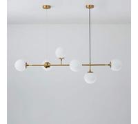 KSHSAA Lampada a Sospensione Moderna a 6 Luci in Vetro a Sfera - Lampadario a Soffitto per Soggiorno, Sala da Pranzo, Ristorante - Decorazione per Interni