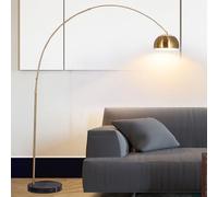 KSHSAA Lampada da terra ad arco in metallo Luci da pavimento per interni dorate sopra il divano Lampada da terra ad arco alta per camera da letto, ufficio, soggiorno (altezza regolabile)