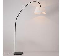 KSHSAA Lampada da Terra ad Arco Nero Lampade da Terra in Tessuto di Lino con Base in Marmo Soggiorno Studio Camera da Letto Illuminazione Verticale Luci da Pavimento per Interni Lampada da Terra Alta