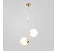 KSHSAA Lampade a sospensione a globo in vetro E27 Lampadario a soffitto a grappolo per interni 2 luci Lampada a sospensione Isola della cucina Sala da pranzo Soggiorno Illuminazione a sospensione
