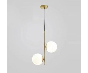 KSHSAA Lampade a Sospensione a Globo in Vetro E27 Lampadario a soffitto a grappolo per Interni 2 luci Lampada a Sospensione Isola della Cucina Sala da Pranzo Soggiorno Illuminazione a Sospensione
