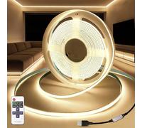 KSIBNW Striscia LED USB COB 2M, 5V LED Strisce con Telecomando, Bianco Naturale 4000K Luci Autoadesivo Dimmerabili Striscia Larghezza 8mm Nastro Luce per Sottopensile, Cucina, Retroilluminazione TV