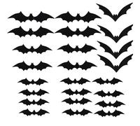 Ksikdeg Adesivo da parete pipistrello Decorazione di Halloween Adesivo PVC si aggrappa Realistico Pipistrello Volante Decalcomanie Da Parete Per Soggiorno Aula Halloween Finestre