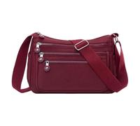 Ksikdeg Borsa a tracolla per le donne in nylon impermeabile borsa a tracolla messaggeri leggero Pocketbook impermeabile messaggeri multi tasca borsa a tracolla, Rosso, One Size
