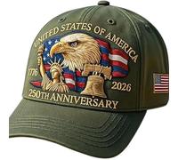 Ksikdeg Cappello da baseball per il 250° anniversario degli Stati Uniti, ideale per veterani, orgogliosi patrioti e amanti della storia, per familiari e amici, Verde, Taglia unica