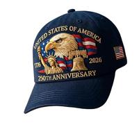 Ksikdeg Cappello da baseball per il 250° anniversario degli Stati Uniti, ideale per veterani, orgogliosi patrioti e amanti della storia, per familiari e amici, Blu scuro, Taglia unica