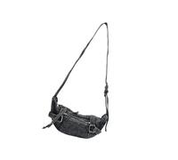 Ksikdeg Contemporaneo Lavato Jeans Crossbody Borsa Tessuto Resistente all'abrasione Capacità spaziosa Per Città Stile di vita Bisogni Lavare Retro Borsa a tracolla per le donne, Nero , One Size
