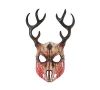 Ksikdeg Costume di Halloween con corna di renna, testa di cervo in maschera per feste