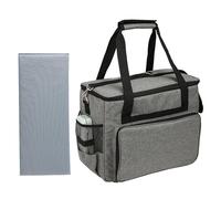 Ksikdeg Custodia per macchina da cucire con tasche multiple, borsa da trasporto per macchina da cucire con tracolla rimovibile, Grigio, 47cm x 37cm x 5cm