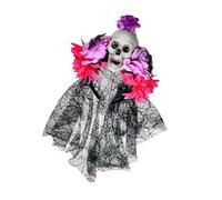 Ksikdeg Edgy Skeleton Rose Web Fascia per Halloween Gothic Cosplay & Accessori Costume a tema Teschio e Floreale Accessorio per capelli per fotografia