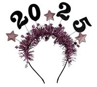 Ksikdeg Festive - Cerchietto per capelli da donna, con numeri dorati 2025, accessorio per capelli alla moda