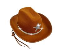 Ksikdeg Glow Strass Cowboy Cappelli Per Ragazzi Ragazze Leggero Western Copricapo Per Cosplay & Vacanze Bambini Cappelli Da Cowboy Con Strass Stella