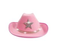 Ksikdeg Glow Strass Cowboy Cappelli Per Ragazzi Ragazze Leggero Western Copricapo Per Cosplay & Vacanze Bambini Cappelli Da Cowboy Con Strass Stella