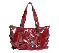 Ksikdeg Moda Moto Punk Rivetti Grande Capacità PU Borsa A Tracolla Croci Fasciatura Legami Ascellare Borsa Borsa Per Il Trasporto Di Tutti I Giorni, Rosso, One Size
