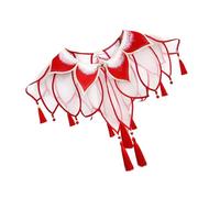 Ksikdeg Nappe in rilievo Staccabile Poliestere Collare Moda Scialle Sciarpa Per I Bambini Tradizionale Vacanza Outfit Accessori Morbido Poliestere Ragazze Prestazioni Culturali Accessorio, Rosso