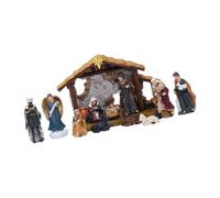 Ksikdeg Natività Figurine Sacra Famiglia Figura Con Asino Presepe Figura Ornamento Da Tavolo Decorazione Religiosa Natale Decori Sacra Famiglia Resine Figurine Statua Con Stalla