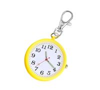 Ksikdeg Orologio antigraffio da viaggio, con numeri luminosi, funzionamento a batteria, per borse, zaini, pendolari, portachiavi, Giallo
