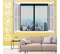 KSITH Zanzariera Magnetica Finestra, Auto Chiusura Magneti Rete Antizanzare, Maticamente Anti Zanzare Calamite Tenda, Facile Montaggio, per Porte Finestre- Black-A|| 110x160cm(43x63inch)