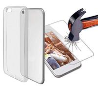 KSIX B0936PACK00-Confezione di Cover Morbida Ultra Sottile Trasparente + Pellicola Protettiva in Vetro temprato per iPhone 9 h 7 Plus