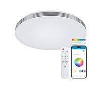 KSIX Boreal Plafoniera LED da soffitto con luci RGB e App iLink - Lampada da soffitto multicolore regolabile compatibile con Apple e Android - plafoniere da soffitto moderne per la casa, cucina,