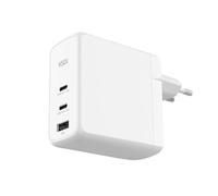 KSIX Caricatore di rete 100 W, ricarica ultra veloce, gan, PPS, Power Delivery, multiporta 2 USB C+1 USB A, bianco