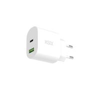 KSIX Caricatore di rete 20 W, USB-C, ricarica rapida, Power Delivery, GAN, bianco