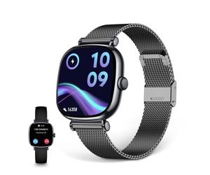 Ksix Iria Bluetooth 43mm AMOLED Nero Grigio IP68 SpO2 Cardiofrequenzimetro Sonno O2 2 Cinturini
