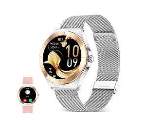 Ksix Lya Bluetooth 1.19" AMOLED Argento Correa Metallo e Silicone M SpO2 Cardiofrequenzimetro