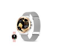 Ksix Lya Bluetooth 1.19" AMOLED Argento Correa Metallo e Silicone M SpO2 Cardiofrequenzimetro