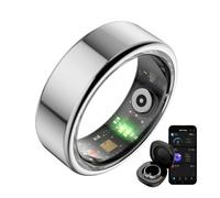 Ksix Saturn Smart Ring, taglia M, 3 giorni di auto, attività e salute, monitoraggio del sonno, 5 ATM, argento