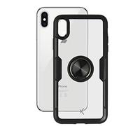 KSIX Smart Your Tech Custodia per iPhone XS Max, Semi-Rigida, Magnetica per Supporto Auto, Trasparente