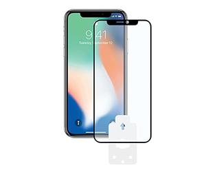 KSIX smart your tech Pellicola proteggi schermo per iPhone X, iPhone XS, vetro temperato, spessore 0,33 mm, nero