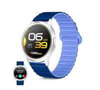 KSIX Smartwatch Core da 3 GB, schermo AMOLED da 1,32", design ultrasottile, chiamate, cinturino magnetico in silicone, impermeabile IP67, compatibile con iPhone® e Android®, blu navy