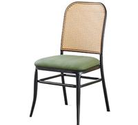 ksjdieunf Sedie da ufficio per la casa Sedia da pranzo in rattan con braccioli, sedia studio, balcone, svago, scandinava in acciaio inossidabile Soggiorno e tempo libero