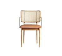 ksjdieunf Sedie da ufficio per la casa Sedia da pranzo in vimini scandinava, sedia moderna e semplice for il tempo libero, con schienale, antica singola in rattan Soggiorno e tempo libero