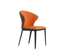 ksjdieunf Sedie da ufficio per la casa Sedia da pranzo moderna e semplice, con schienale, for hotel, for il tempo libero, in ferro, comoda, in pelle, sgabello Soggiorno e tempo libero(Orange)