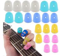 KSJEHW 20 Pezzi Proteggi Dita in Silicone Proteggi Dita per Chitarra Proteggi Dita per Chitarra in 5 Misure Copri Dita per Chitarra in Silicone per Strumenti a Corda da Cucire