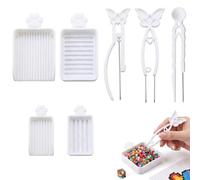KSJEHW 7 Pezzi Kit Strumenti per Perline da Stirare, Accessori per e con Spatole, Aghi di Precisione e Scatole, Set Fai da Te per Lavoretti Creativi (Senza Perline)