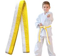 KSJEHW Cintura Taekwondo Bianca Gialla 160cm per Bambini, Cintura Karate e Judo in Cotone Resistente per Arti Marziali, Professionale con 8 File di Cuciture