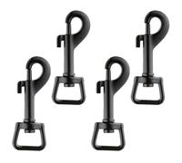 KSJEHW Moschettoni Girevoli con Gancio 4 Pezzi Moschettone Girevole robusti con 360 ° Testa Girevole Lega di Zinco per Il Collare del Cane Corda Portachiavi 66.7mm(Nero)