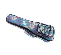 KSJOAIDDE 1 custodia per ukulele da 66 cm, con motivo floreale blu, Fiore blu., Show Description