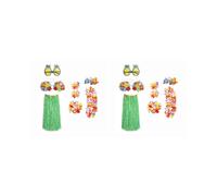 KSJOAIDDE 2 set di gonna hawaiana costume costume costume Luau National Dress Cosplay 80 cm verde