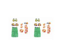 KSJOAIDDE 2 set di gonna hawaiana per travestimento Luau National Dress Cosplay 60 cm verde
